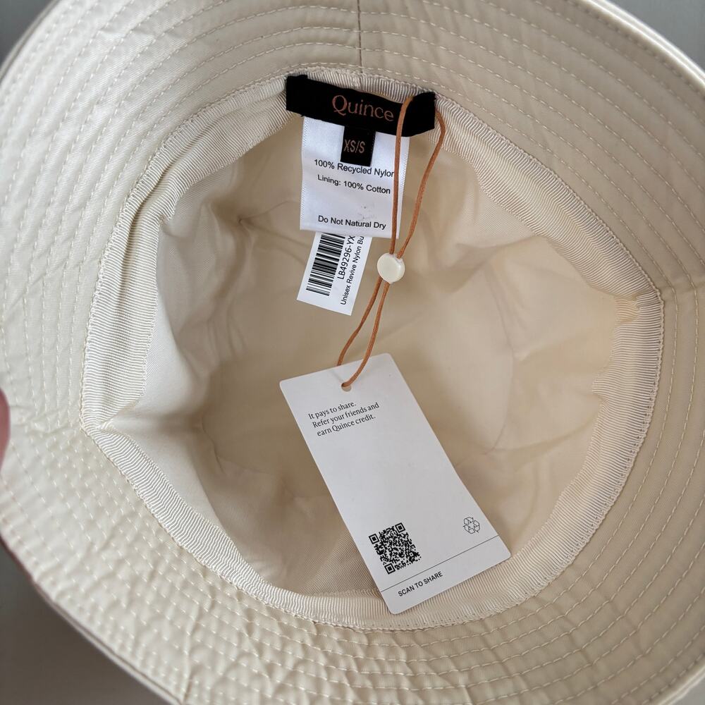 NWT Quince Revive Nylon Bucket Hat Cream White - Size: XS/S - Picture 4 of 6